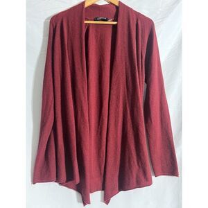 Magaschoni Red Wine Cashmere Cardigan M Fairycore Minimalist Cozy Academia